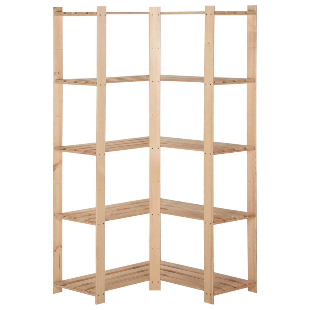 vidaXL Eck-Lagerregal mit 5 Böden 82,5x82,5x170 cm Massivholz Kiefer