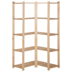 vidaXL Eck-Lagerregal mit 5 Böden 82,5x82,5x170 cm Massivholz Kiefer