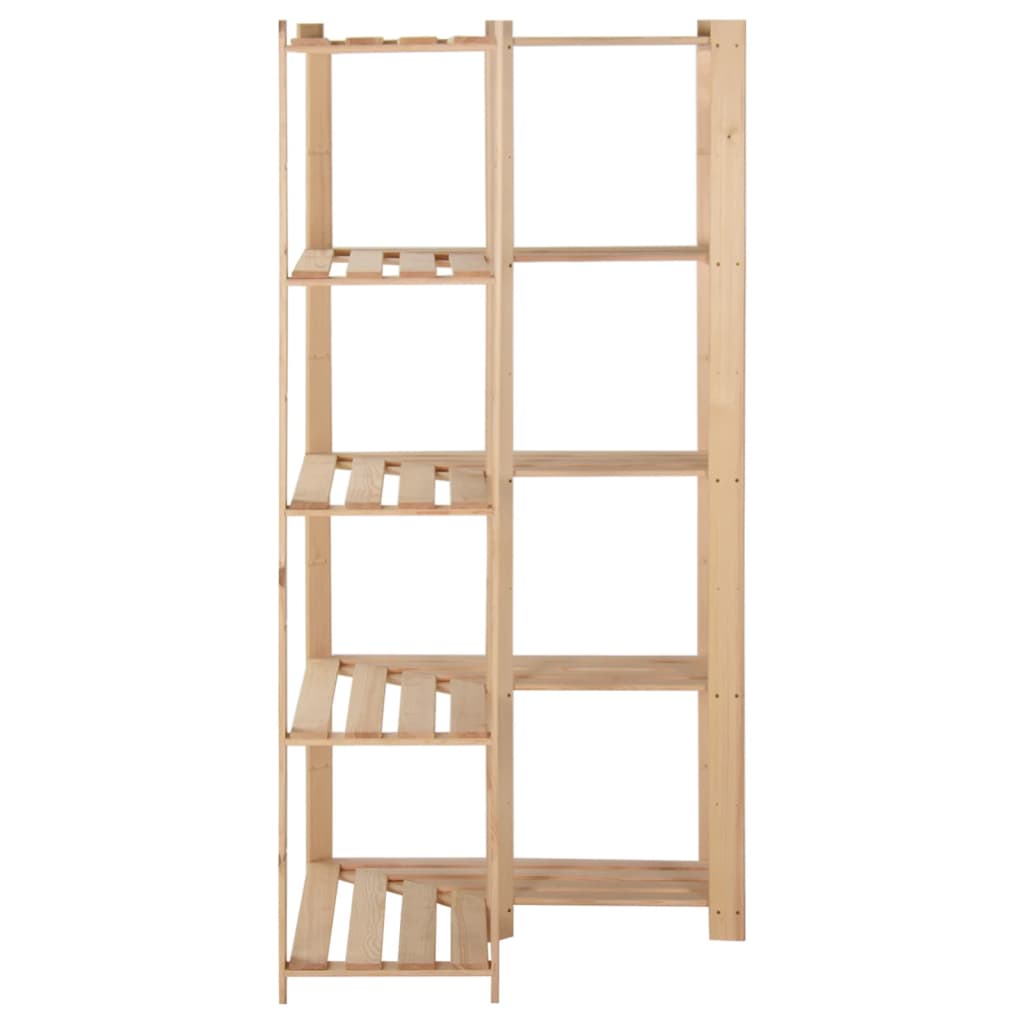 vidaXL Eck-Lagerregal mit 5 Böden 82,5x82,5x170 cm Massivholz Kiefer
