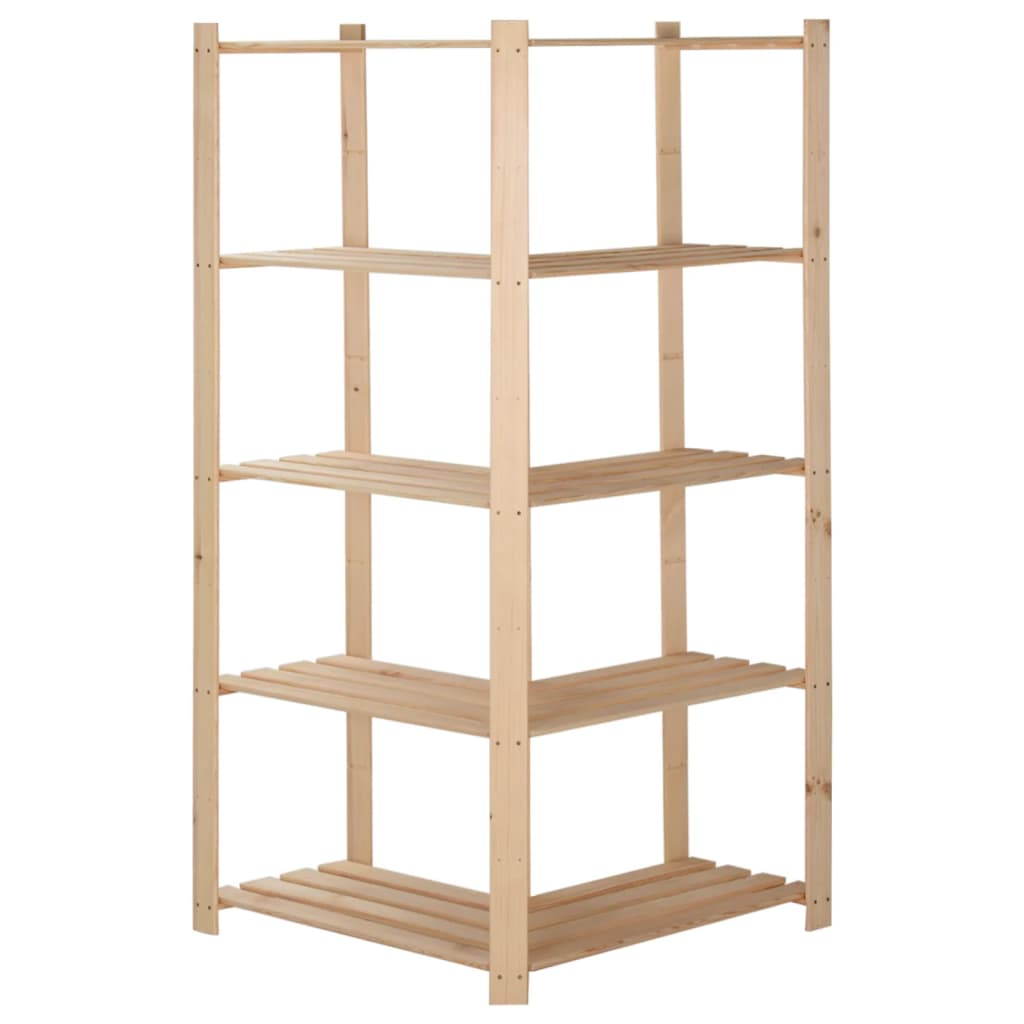 vidaXL Eck-Lagerregal mit 5 Böden 82,5x82,5x170 cm Massivholz Kiefer