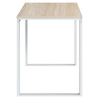vidaXL Computertisch Weiß und Eiche-Optik 110x60x73 cm Holzwerkstoff