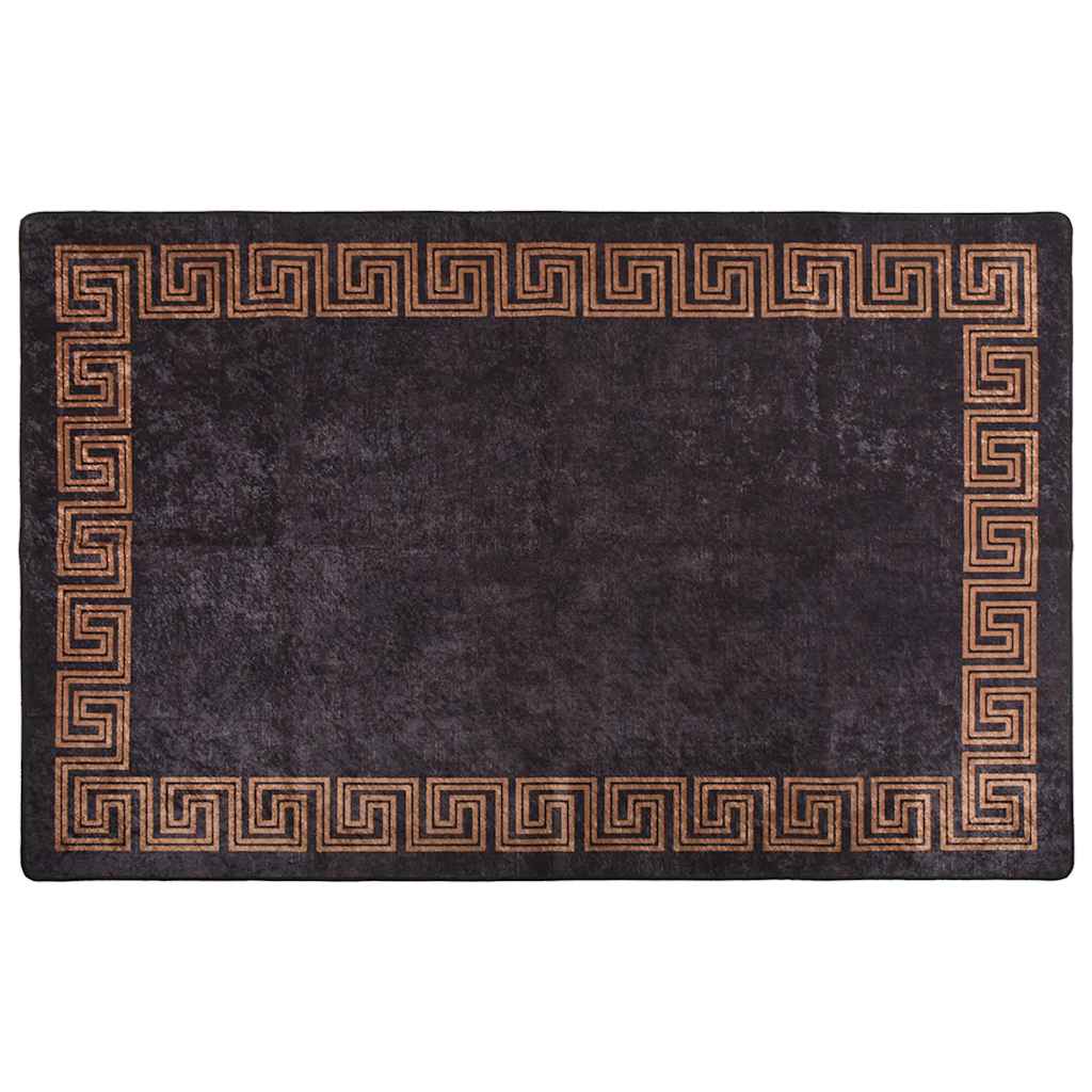 vidaXL Teppich Waschbar 80x150 cm Schwarz und Golden