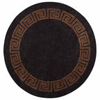 vidaXL Teppich Waschbar Schwarz und Golden φ120 cm