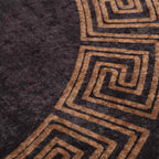 vidaXL Teppich Waschbar Schwarz und Golden φ120 cm
