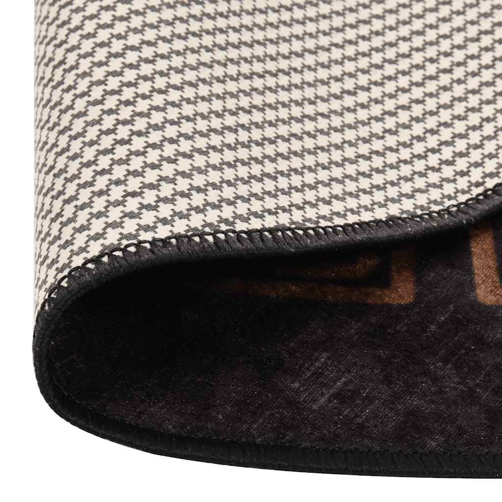 vidaXL Teppich Waschbar Schwarz und Golden φ120 cm