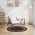 vidaXL Teppich Waschbar Schwarz und Golden φ120 cm