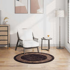 vidaXL Teppich Waschbar Schwarz und Golden φ120 cm