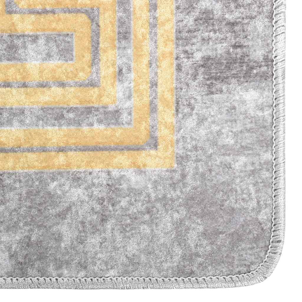 vidaXL Teppich Waschbar 80x150 cm Grau