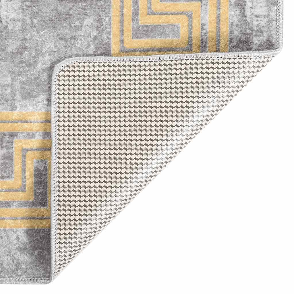 vidaXL Teppich Waschbar 80x150 cm Grau