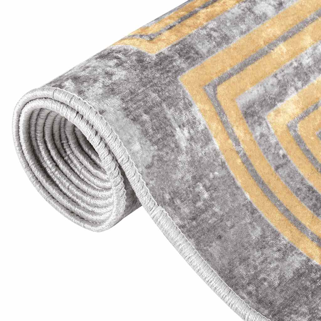 vidaXL Teppich Waschbar 80x150 cm Grau
