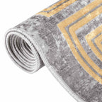 vidaXL Teppich Waschbar 80x150 cm Grau