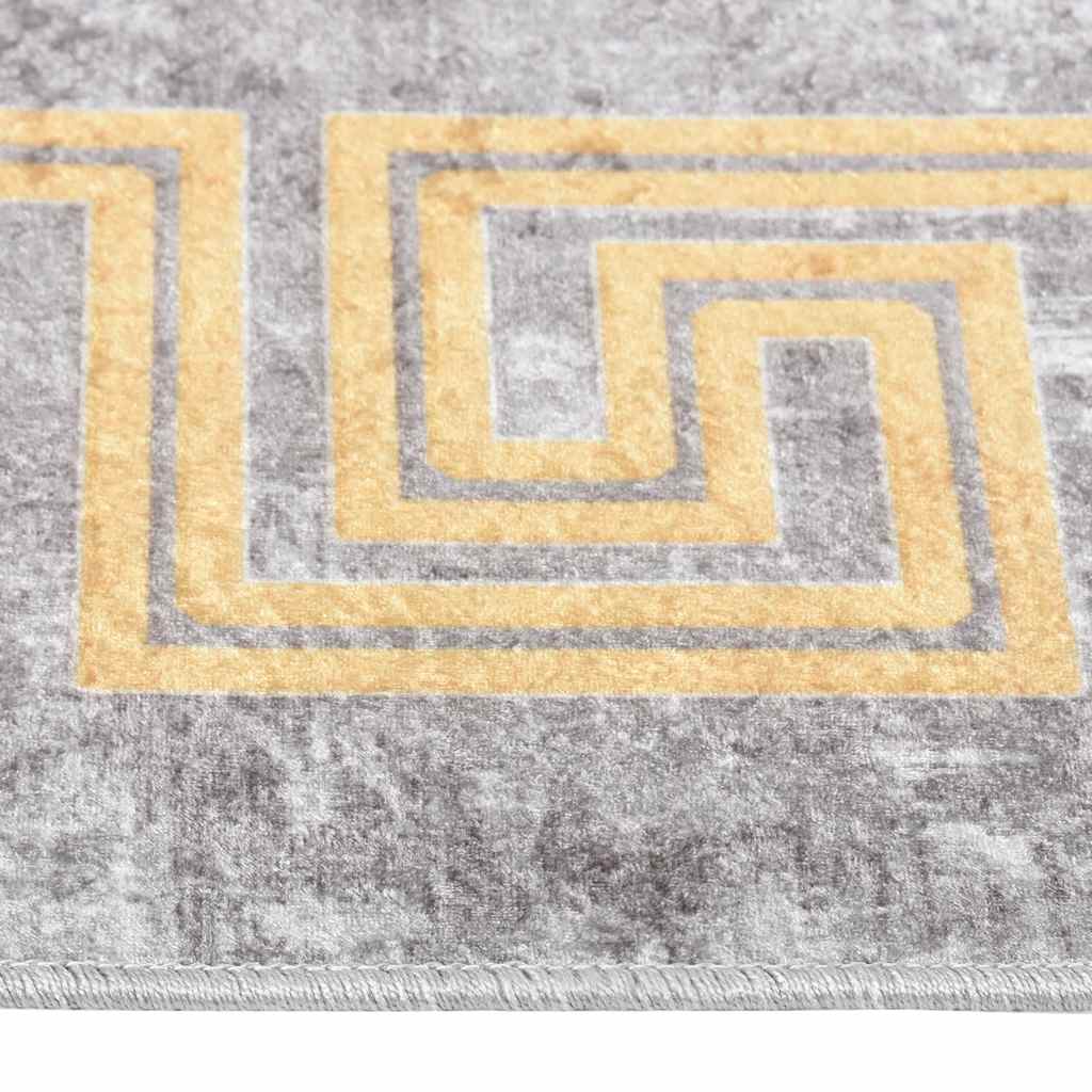vidaXL Teppich Waschbar 80x150 cm Grau