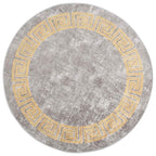 vidaXL Teppich Waschbar Grau φ120 cm