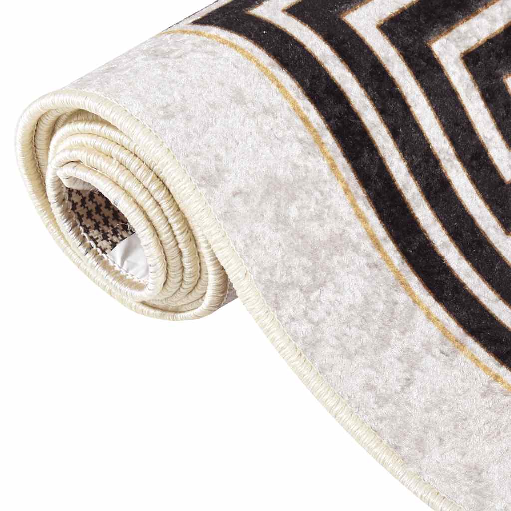vidaXL Teppich Waschbar 80x150 cm Hellbeige