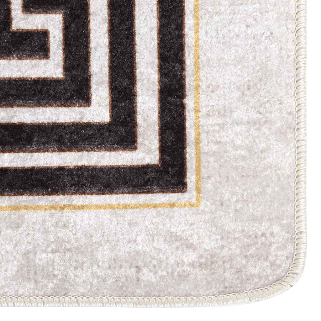 vidaXL Teppich Waschbar 80x150 cm Hellbeige