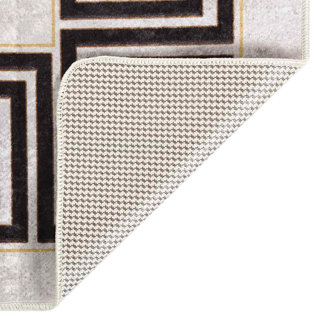 vidaXL Teppich Waschbar 80x150 cm Hellbeige