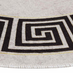 vidaXL Teppich Waschbar φ120 cm Hellbeige Rutschfest