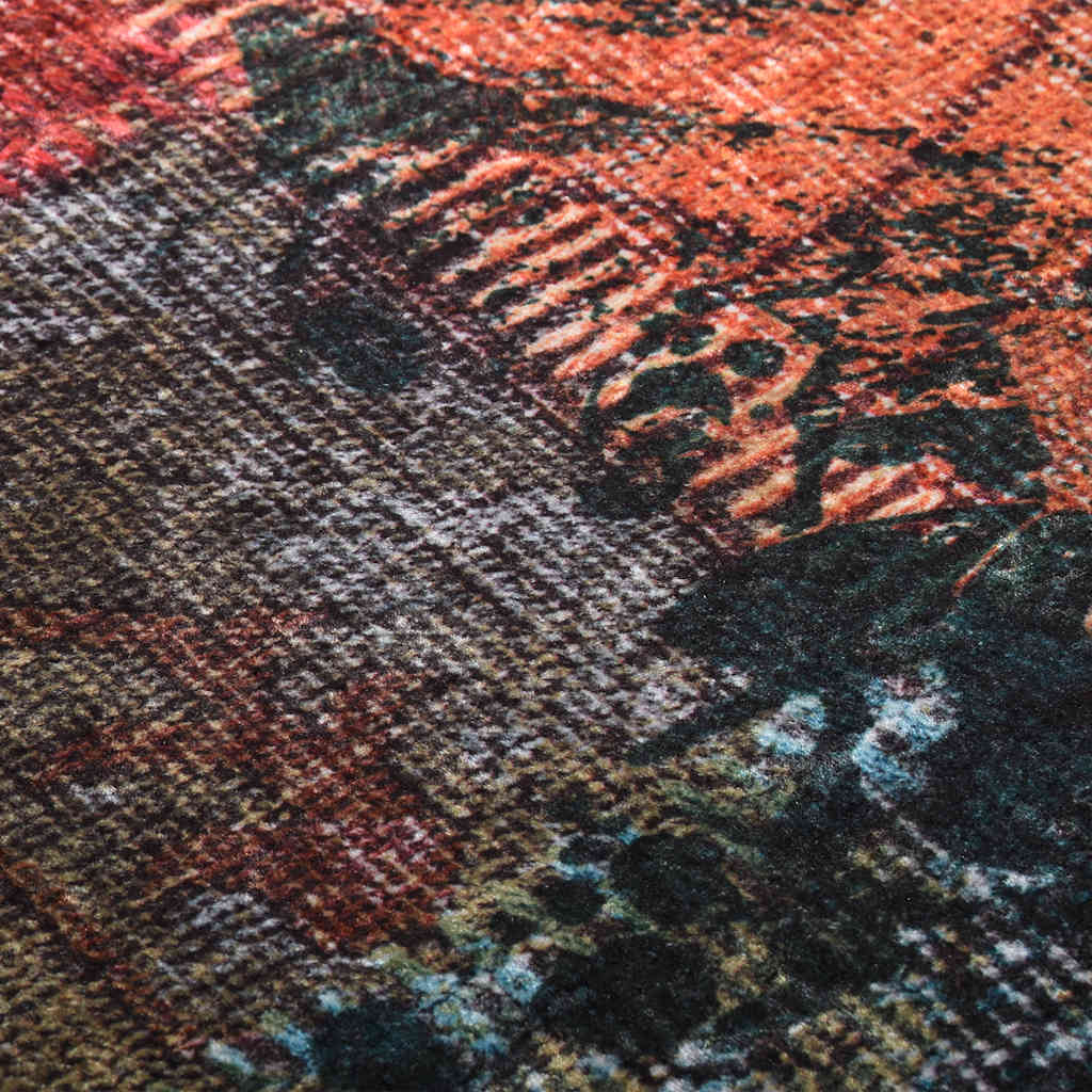 vidaXL Teppich Waschbar Patchwork 80x150 cm Mehrfarbig