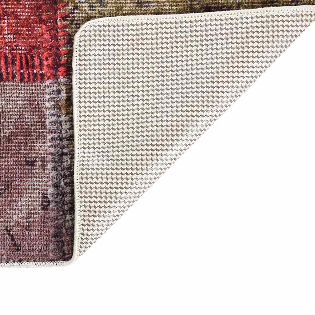 vidaXL Teppich Waschbar Patchwork 80x150 cm Mehrfarbig