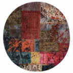vidaXL Teppich Waschbar Patchwork Mehrfarbig φ120 cm