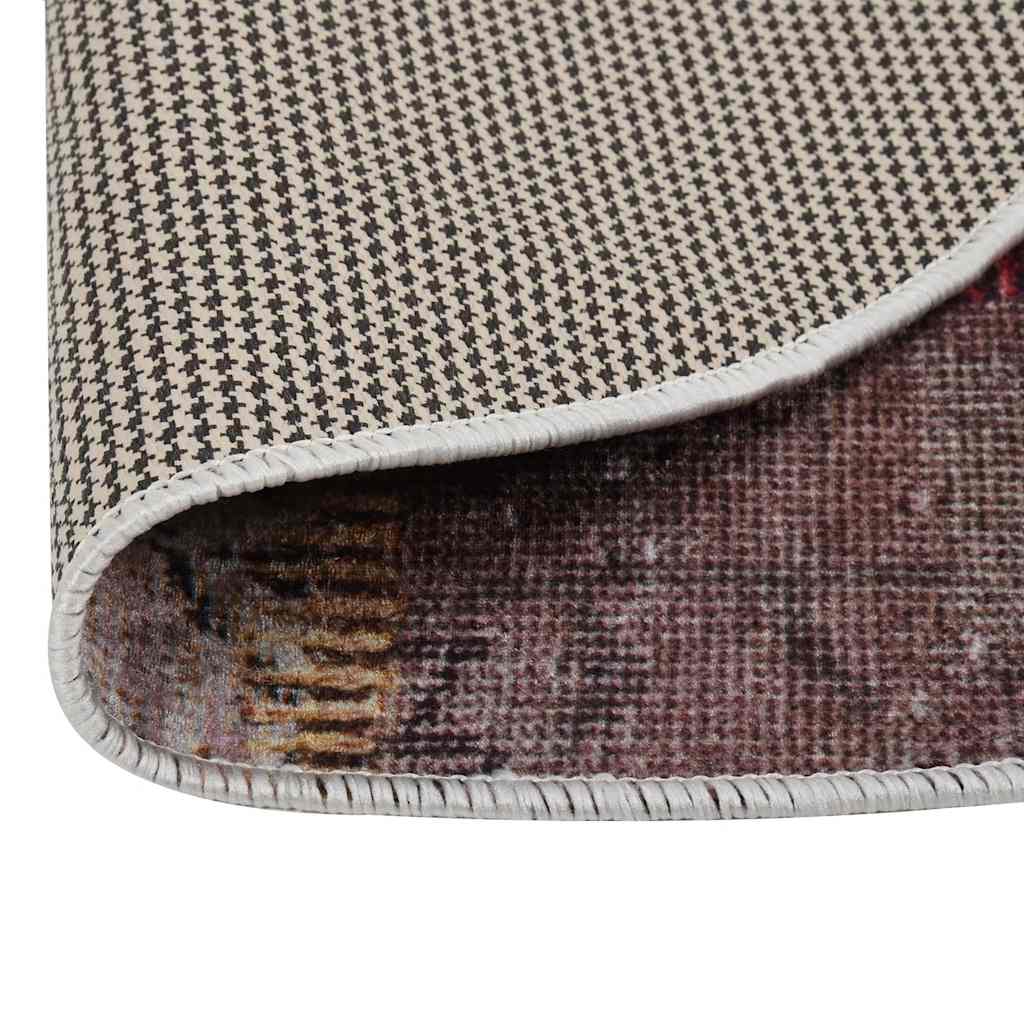 vidaXL Teppich Waschbar Patchwork Mehrfarbig φ120 cm