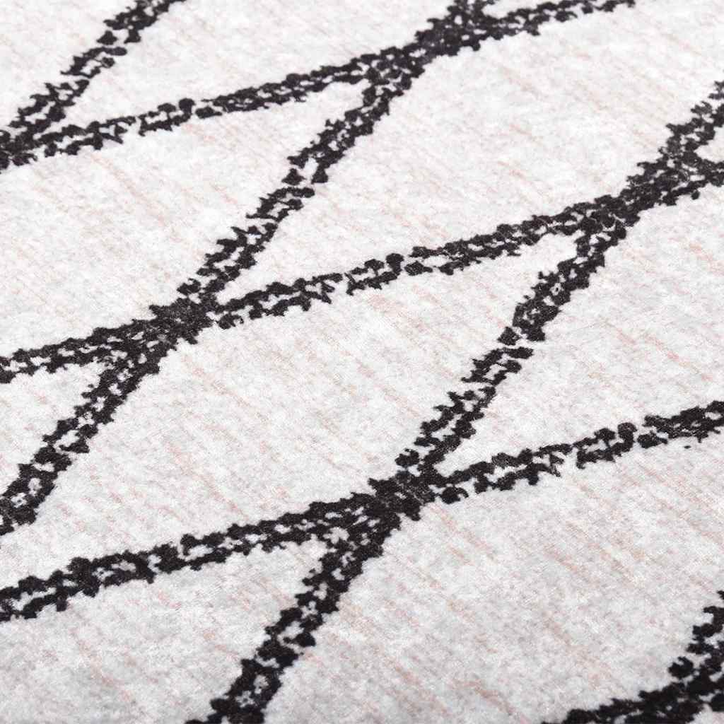 vidaXL Teppich Waschbar 80x150 cm Schwarz und Weiß