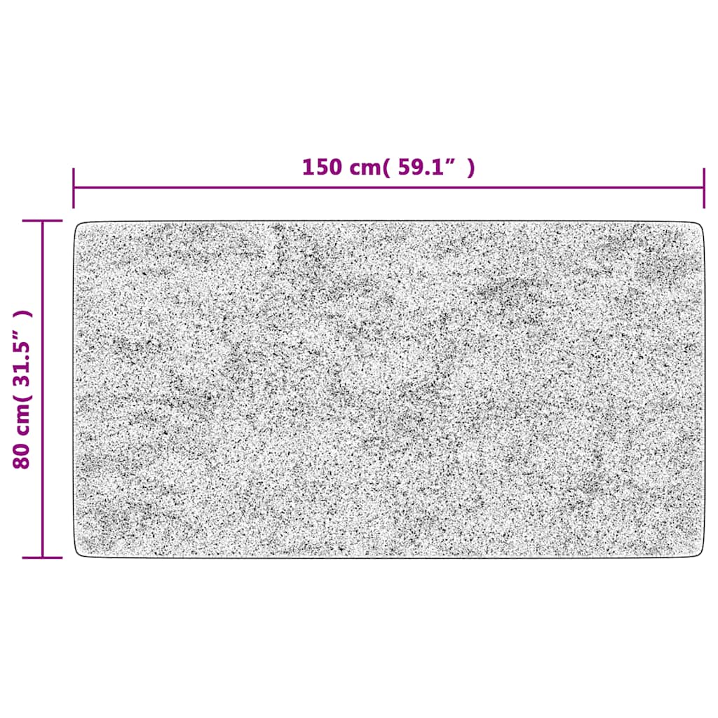 vidaXL Teppich Waschbar 80x150 cm Schwarz und Weiß
