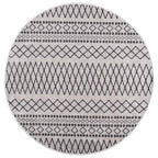 vidaXL Teppich Waschbar Schwarz und Weiß φ120 cm