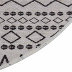 vidaXL Teppich Waschbar Schwarz und Weiß φ120 cm