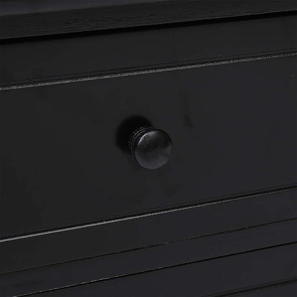 vidaXL TV-Schrank Schwarz 108x30x40 cm Massivholz Paulownia