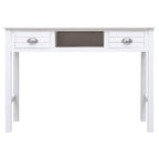 vidaXL Schreibtisch Weiß 108x45x76 cm Massivholz Paulownia
