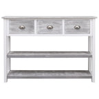 vidaXL Sideboard Antik-Grau 108x30x76 cm Massivholz Paulownia
