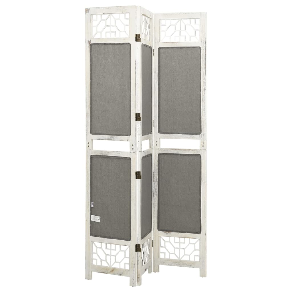 vidaXL 3-tlg. Raumteiler Grau 105x165 cm Stoff