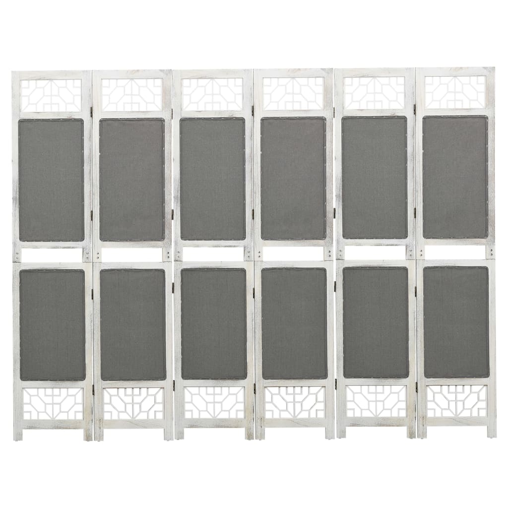 vidaXL 6-tlg. Raumteiler Grau 210x165 cm Stoff