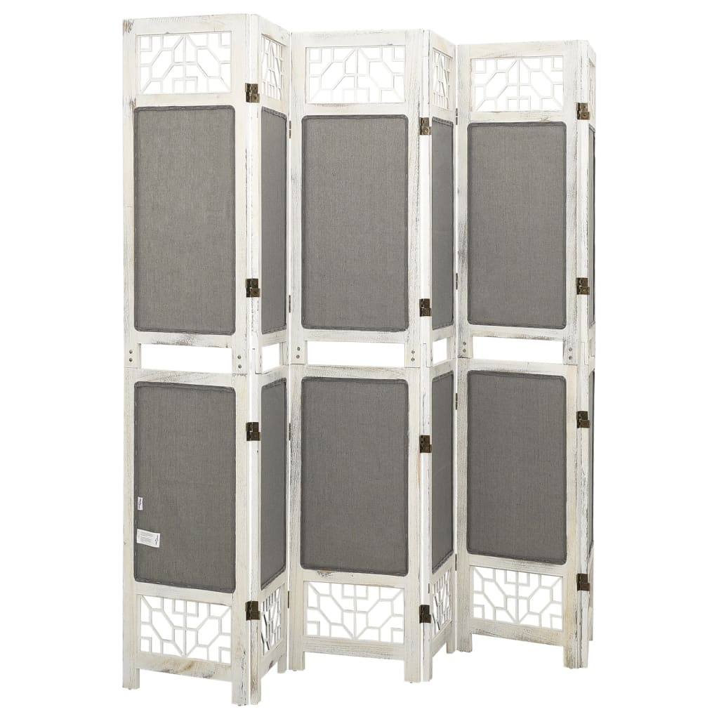 vidaXL 6-tlg. Raumteiler Grau 210x165 cm Stoff