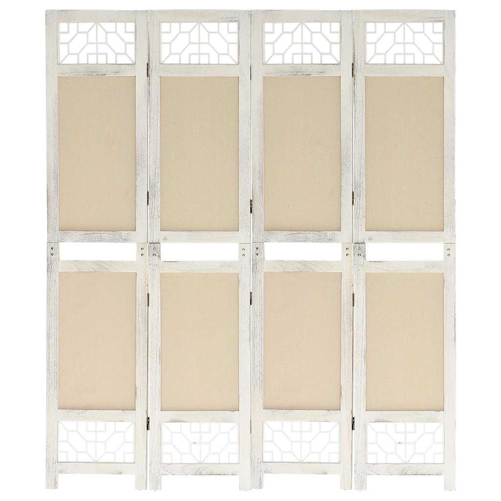 vidaXL 4-tlg. Raumteiler Creme 140x165 cm Stoff