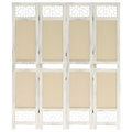 vidaXL 4-tlg. Raumteiler Creme 140x165 cm Stoff