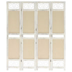 vidaXL 4-tlg. Raumteiler Creme 140x165 cm Stoff
