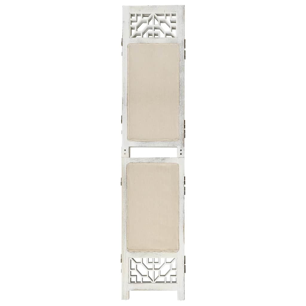 vidaXL 4-tlg. Raumteiler Creme 140x165 cm Stoff