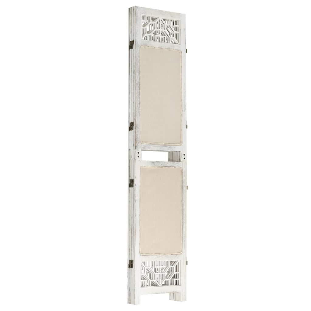 vidaXL 4-tlg. Raumteiler Creme 140x165 cm Stoff