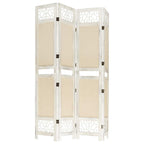 vidaXL 4-tlg. Raumteiler Creme 140x165 cm Stoff