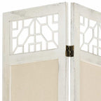 vidaXL 4-tlg. Raumteiler Creme 140x165 cm Stoff