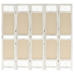 vidaXL 5-tlg. Raumteiler Creme 175x165 cm Stoff