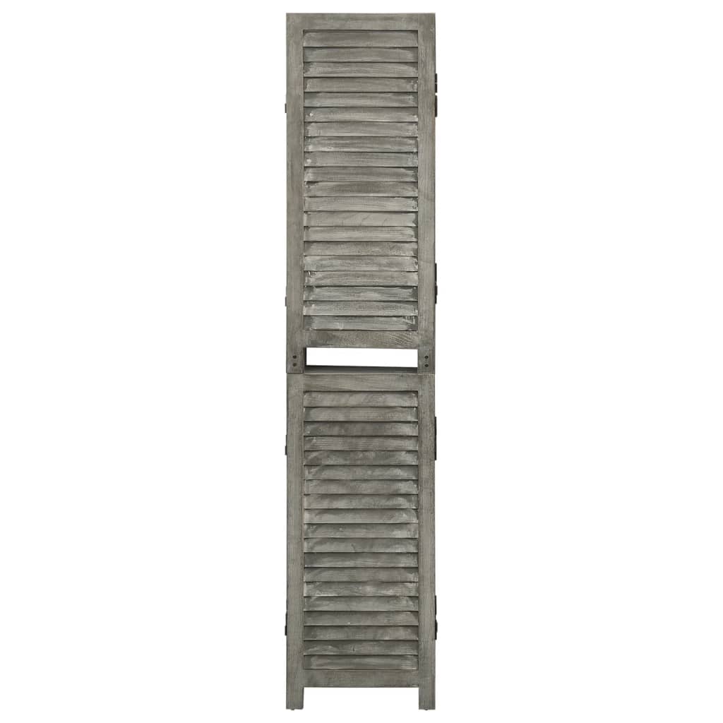 vidaXL 6-tlg. Raumteiler Grau 214x166 cm Massivholz