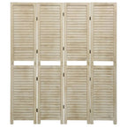 vidaXL 4-tlg. Raumteiler 140x165 cm Massivholz Paulownia