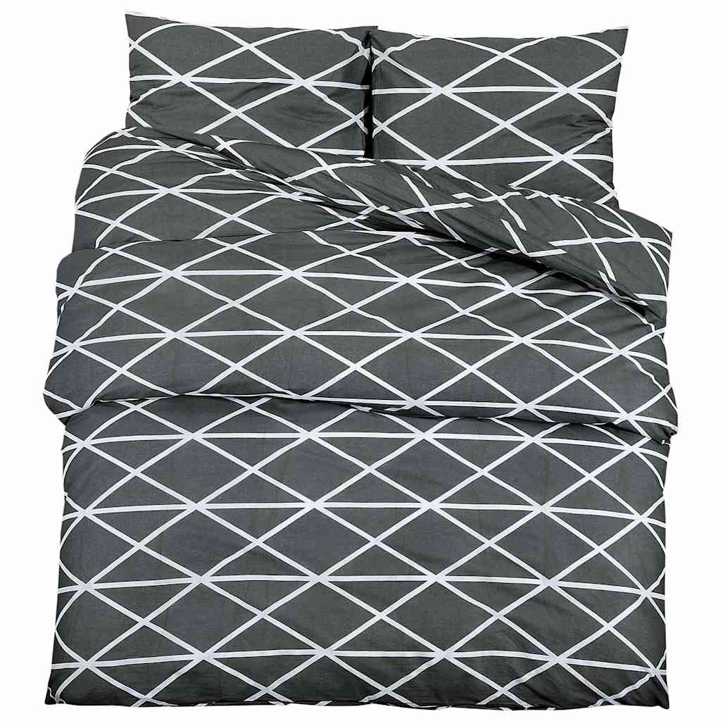 vidaXL Bettwäsche-Set Grau 140x200 cm Baumwolle