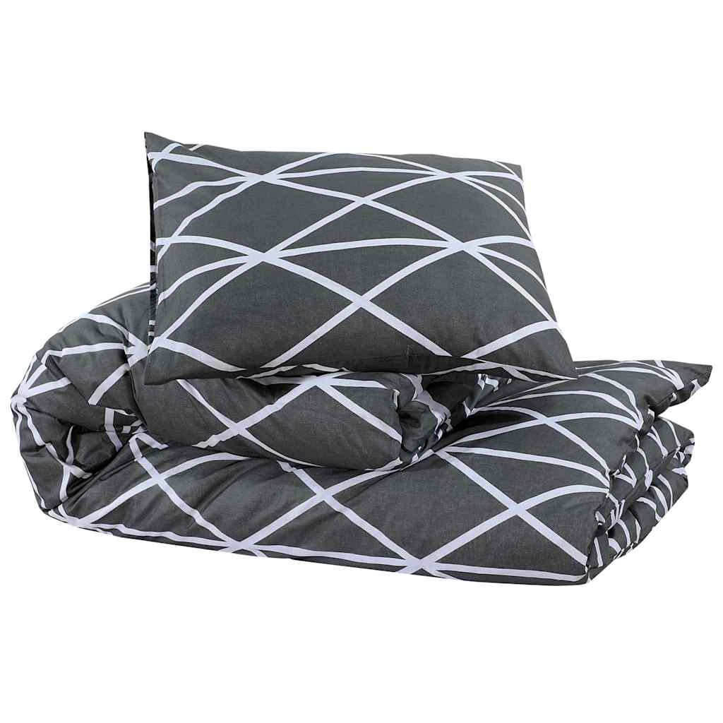 vidaXL Bettwäsche-Set Grau 140x200 cm Baumwolle