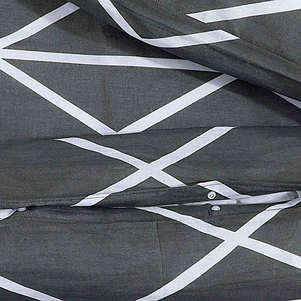 vidaXL Bettwäsche-Set Grau 140x200 cm Baumwolle