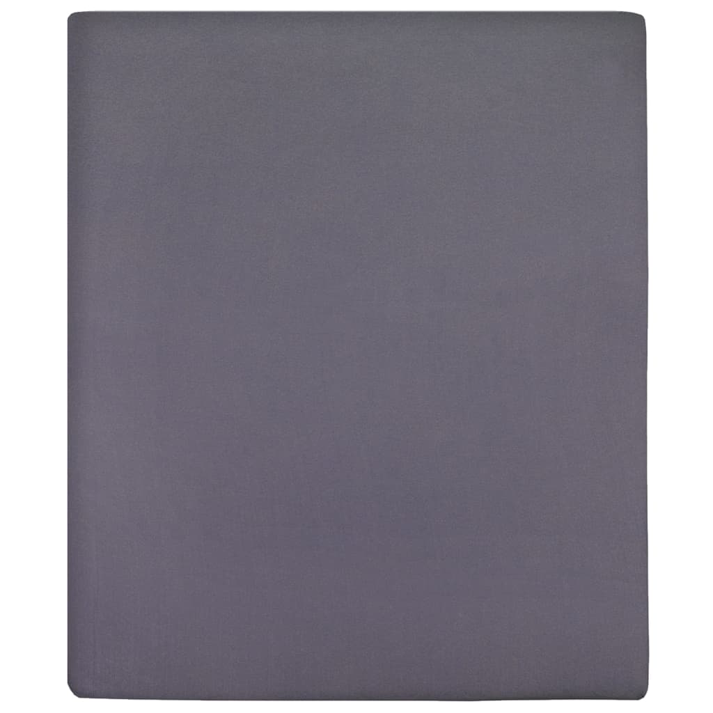 vidaXL Spannbettlaken 2 Stk. Jersey Anthrazit 90x200 cm Baumwolle