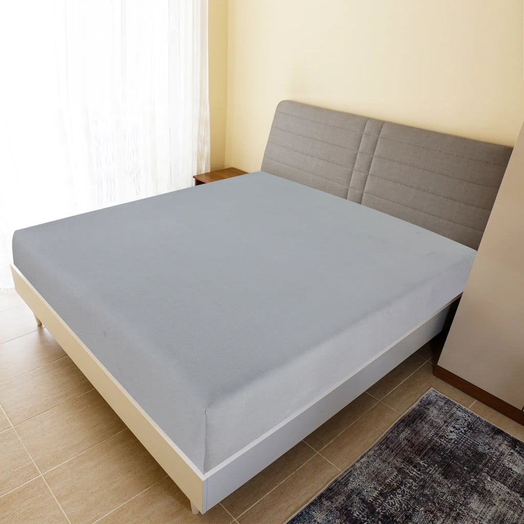 vidaXL Spannbettlaken 2 Stk. Jersey Anthrazit 90x200 cm Baumwolle